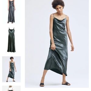 Textured Satin Bias-Cut Maxi Slip Dress